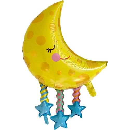 LQZZY 1pcs 88X54cm moon aluminum foil balloon gold powder boy girl birthday party decoration helium balloon baby shower globos