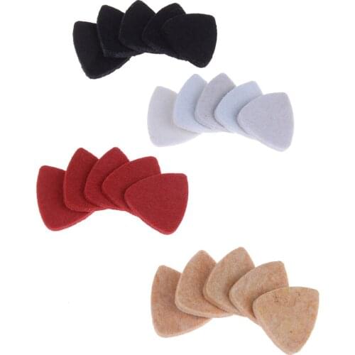 5 Pcs/lot Soft Hard Ukulele Wool Felt Picks Mandolin Guitar Plectrums 3*2.5*0.3cm Wholesale