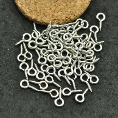 50pcs Small Tiny Mini Eye Pins Eyepins Hooks Eyelets Screw Threaded Gold Rhodium Clasps Hooks For DIY Jewelry Making