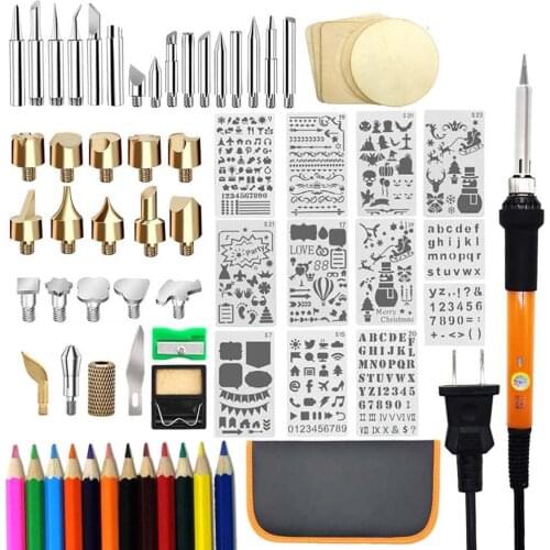 82PCS Wood Burning Kit,Wood Tool with Professional Wood Burning Pen and DIY Various Wooden Kits Carving/Embossing/Soldering Tips