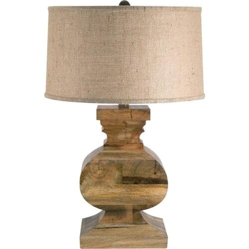 American country retro wood carving table lamp baroque design lamp villa living room study bedroom bedside lamp