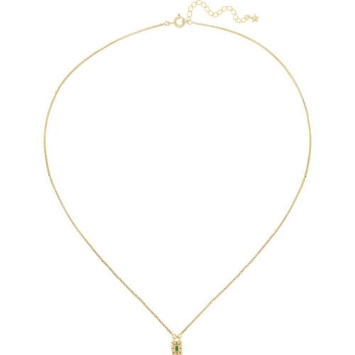 CANNER Real 925 Sterling Silver Necklace For Women Ins Geometric Zircon Lock Jewelry Charming Pendant Chain 18K Choker Joyero