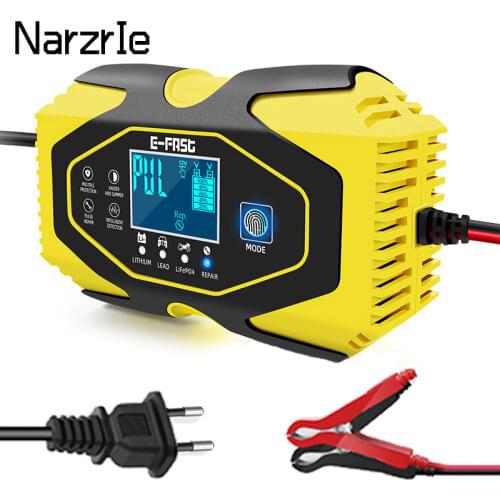 NarzrIe 12V 24V 6A Automatic Smart Battery Charger, 3-stage smart Battery Charger, Car Battery Charger for GEL WET AGM Battery