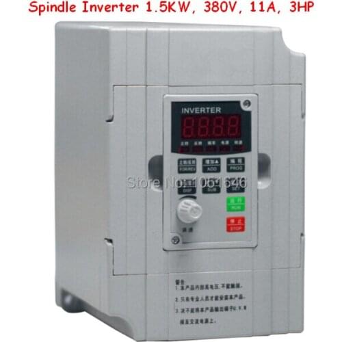 Free shipping, Spindle Inverter 1.5KW, 380V, 11A, 3HP, Frequency conversion,Input 3-phases 380V output three-phase 380V 1.5KW