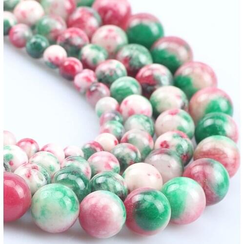 Natural Stone Multicolor Jades Beads For Jewelry Making Round Loose Spacer Accessories Beads DIY Earring Bracelet 6/8/10/12mm