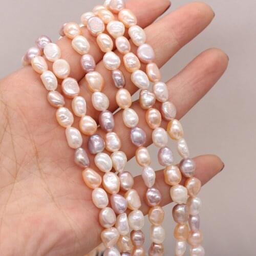 Natural Freshwater Pearl Beads For DIY Jewelry Making Necklaces Bracelets And Earrings Straight Hole Color Mixing36cm 4mm