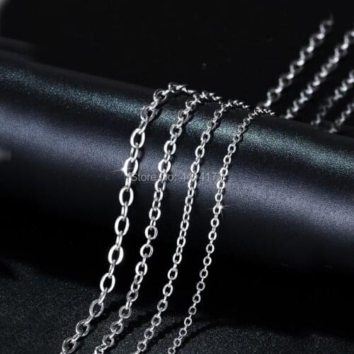 Wholesale 100pcs of 1.2 1.5 2 3 4mm Stainless Steel cross welding link chain necklaces women mens for DIY jewelry making chains