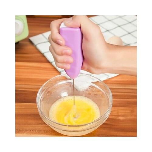 Stainless Steel Head Coffee Electric Milk Frother Foamer Drink Whisk Mixer Egg Beater, Handle Stirrer Kitchen Accessory