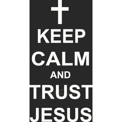 Fusion Keep Calm And Trust Jesus Car Sticker Cross Christianity Vinyl Car Decal Creative Art Vinyl Mural ZP173