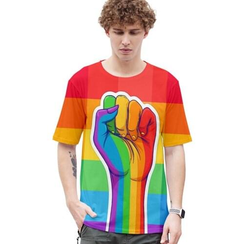 LGBT Rainbow Lesbians Gays T-shirt Men/women Fashion Hip Hop Harajuku Pullover Casual Streetwear Mens t shirt