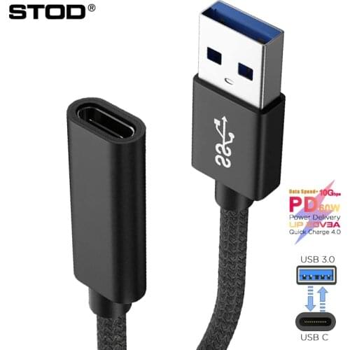 USB To Type C Adapter Cable Female Male Connector Data OTG For iPhone 12 iPad Pro Max Quest Link HUB Charger Charging Converter