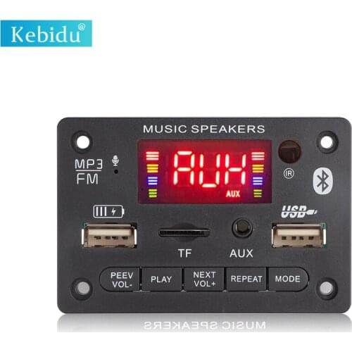 Kebidu Hot selling decoder board with Color screen call recording USB rechargeable 5V-2A Reproductor Mp3 Player Bluetooth 5.0