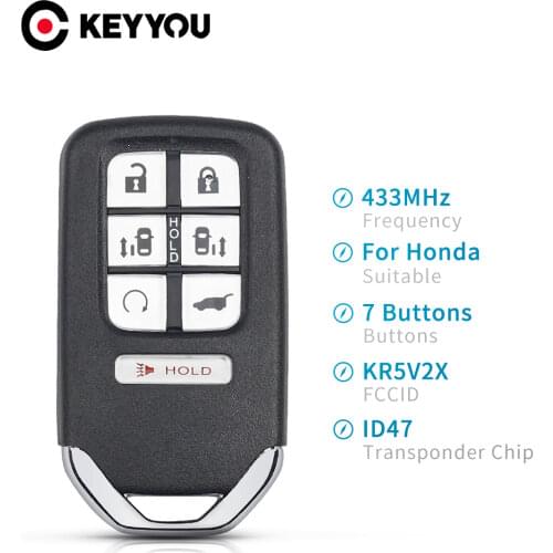 KEYYOU For Honda Odyssey 2018 2019 Replacement Remote Control Car Key 7 Buttons 433MHz ID47 KR5V2X Durable