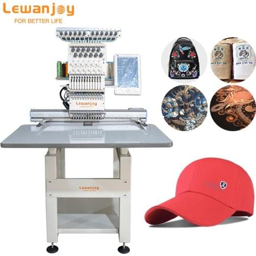 LEWANJOY Single Head Computerized Computer Embroidery Machine Hat T-Shirt Flat Sewing Embroidery Making Machine Price