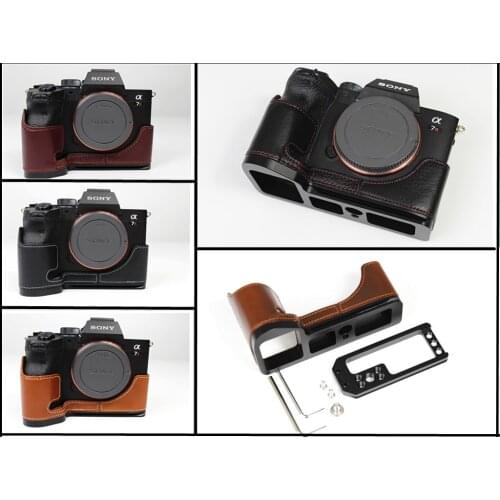Suitable for Sony a7r IV leather camera bag protective cover with quick plate a7r3 a7m3 a7r4 half set base a9ii l plate shell