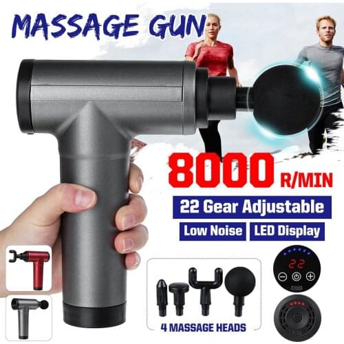 22-Gears LCD Display Therapy Massage Gun Deep Muscle Therapy Slimming Shaping Muscle Pain Relief Body Relaxation 8000R/MIN