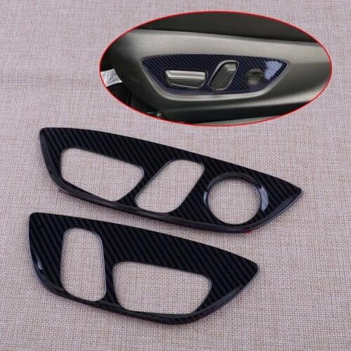 2Pcs/Set Stainless Steel Seat Adjust Handle Cover Button Panel Trim Carbon Fiber Texture Fit for Toyota Camry 2018-2020 2021