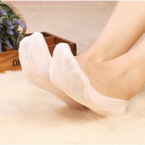 1 pair Boat socks woman summer invisible socks no trace ice silk shallow socks anti-skid boat socks women socks to prevent socks