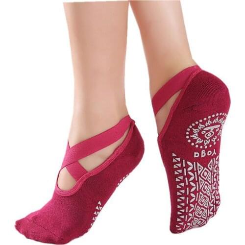 New Fashion Women Cotton Sport Ankle Socks Backless Anti-slip Silicone Dots Underwear Ballet Dance Gym Fitness Pilates Socks