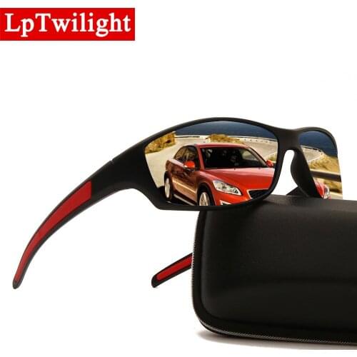 Lptwilight 2021 new black frame polarized sunglasses male/female anti-ultraviolet sports goggles sunglasses anti-glare glasses