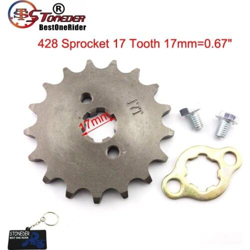 STONEDER 428 Front Chain Sprocket Gear 17 Tooth 17mm For 50cc 70cc 90cc 110cc 125cc 140cc 150cc 160cc ATV Pit Dirt Trail Bike