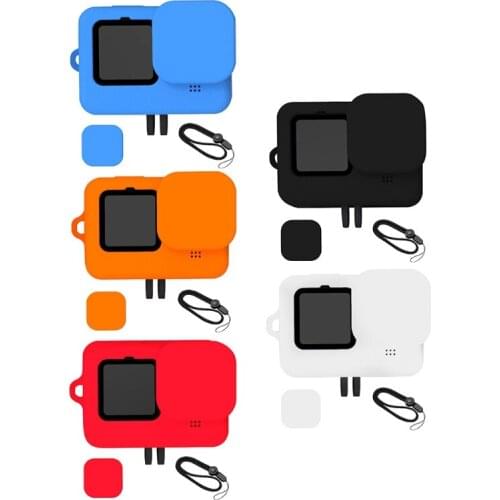 Durable Silicone Protective Cover With Anti-lost Strap And Lens For Hero9 Sports Camera