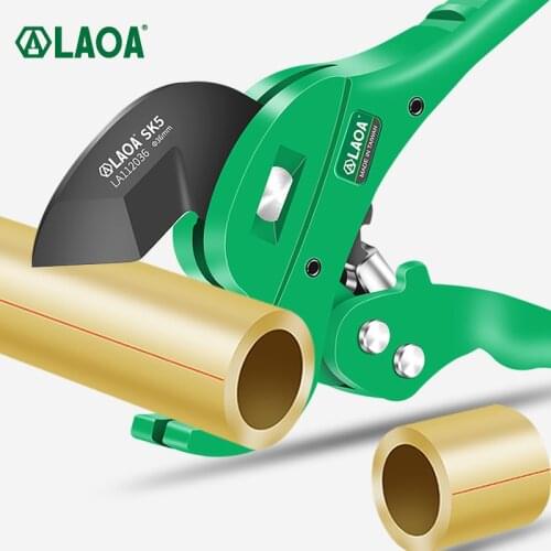 LAOA Professional PE PVC Aluminum Pipe Cutter 36mm 42mm Sk5 blade PPR Ratchet Scissors Quick Cut Pipe Made in TaiWan