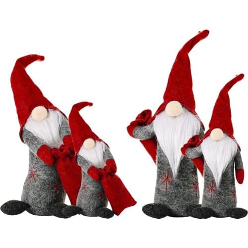 Christmas Faceless Santa Claus Stand Doll Toy Festival New Year Dinner Party Decorations for Home Kids