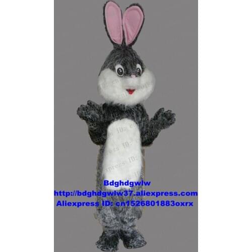 Grey Long Fur Easter Bunny Osterhase Rabbit Hare Mascot Costume Adult Character Big Party Fashionable Morden zx80 Free Ship