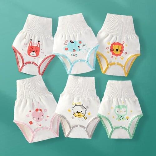 Cotton Baby Diaper Pants Cartoon Animal Baby Training Pants Panties Reusable Cloth Diaper Nappy Changing Soft Infant Underwear