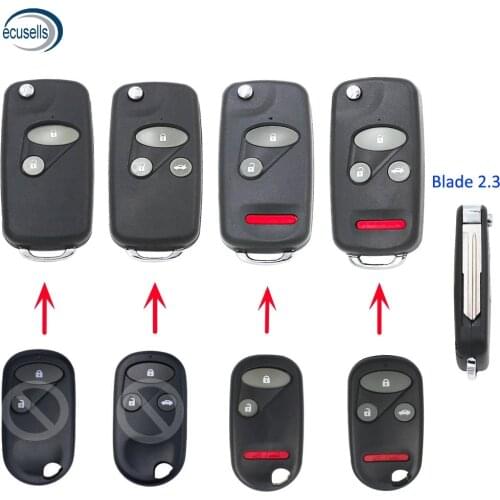 2 Button 3 Button 4 Button Folding Flip Key Fob Case Shell Upgrade For-Honda-Accord-CIVIC HRV CRV S2000 REMOTE KEY Blade 2.3