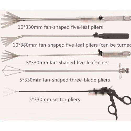 Thoracic laparoscopic surgical instruments fan-shaped forceps Three leaf fan pliers Five leaf fan pliers Stainless steel head