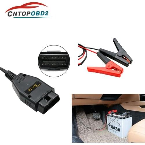 BT-30 Emergency Power Supply Connector Cable ECU Memory Saver Battery Automotive Replacement Tool OBD2 Emergency Electrical Plug