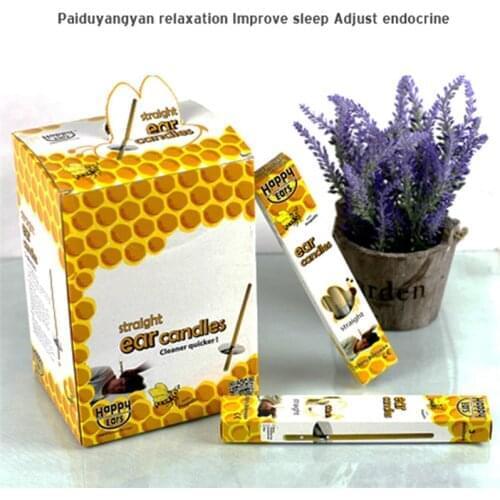 2pcs/Box Ear Candles Ear Wax Clean Removal Natural Beeswax Propolis Indiana Therapy Fragrance Candling Cone Candle Relaxation