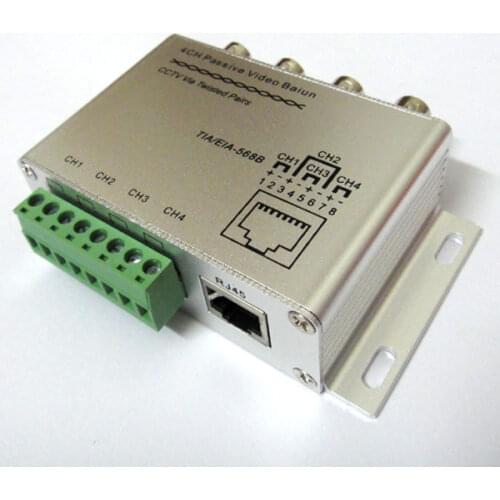 UTP 4CH channel Passive Video Balun BNC CCTV Transceiver Receiver Cat5 RJ45 active Adapter