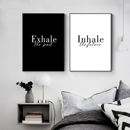 Inhale the Future Exhale the Past Wall Art Prints Posters Minimalist Letters Quotes Canvas Painting for Living Room Home Decor