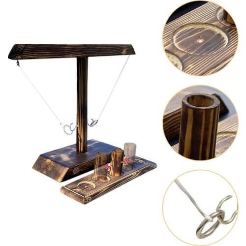 Party Toys Handmade Wooden Ring Toss Hooks Fast-paced Interactive Game for Bars Home Hook and Ring Toss Battle Game Dropshipping
