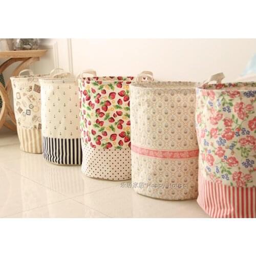 Zakka foreign trade cotton fabric color instoragebarrels toy storage basket large folding dirty clothes barrel storage barrel