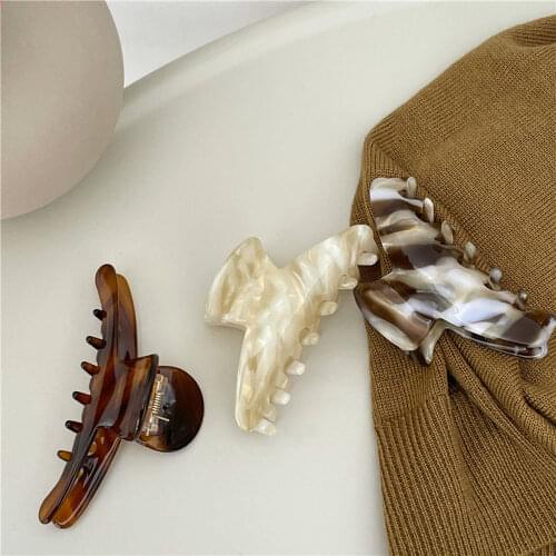 Hair Clip Acrylic Hair Claw Jelly Color Big Transparent Ponytail Hairpin Solid Color Hair Accessories Geometry Hair Crab