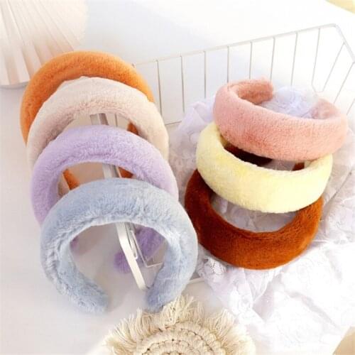 Autumn Women Girls Plush Hairbands Sweet Hair Decorate Headband Headwear Hair Hoops Fashion Hair Accessories Headdress