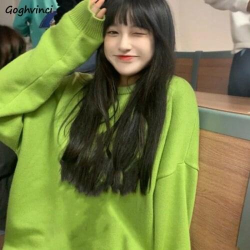 Women Pullovers Autumn Winter Female Jumpers Womens Sweaters Outwear Preppy Lovely All-match Korean Fashion Loose Ins Knit Chic