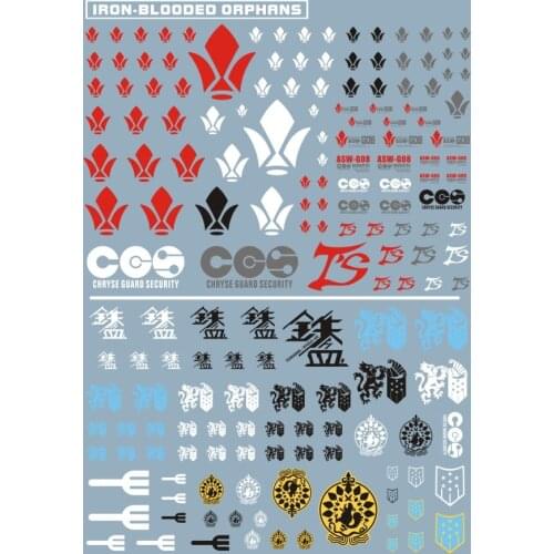 03 IBO General Military Emblem Series Barbatos Gundam Water sticker Decal Action Figure Assemble Model Toys