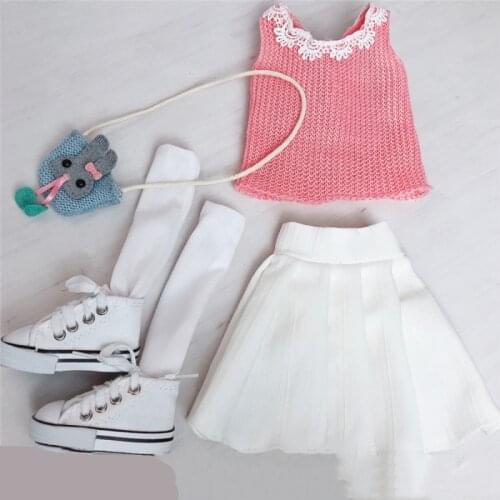 1/3 Fashionable Pleated Skirt Suit Dress Doll Cute Temperament Clothes Clothing Suitable for 60 Cm Doll Accessories Toys