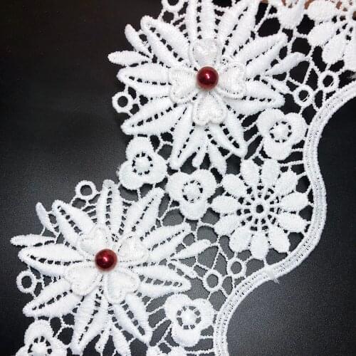 10yard 10cm New Popular Water Soluble MilkSilk Flower Embroidery 3d Lace Fabric Spot White Wedding Sewing Trim Dress Accessories