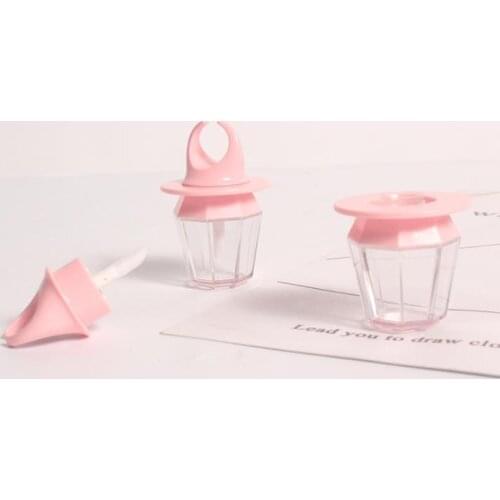 100pcs 8ml Diamond Ring Shape Lip Gloss Tube Empty Lips Balm Bottle Wand Brush Container Lipgloss Tube Concealer Bottles SN579