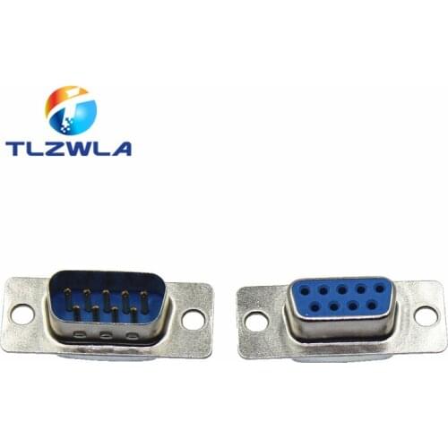 100Pcs RS232 DB9 Connector Serial VGA 9 Pin Female 2 Rows Solder Type Plug D-SUB Male Plug Socket Connector
