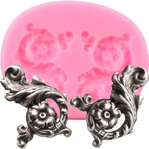 3D Flower Vine Leaves Silicone Mold DIY Relief Lace Cake Border Fondant Molds Cake Decorating Tools Clay Candy Chocolate Moulds