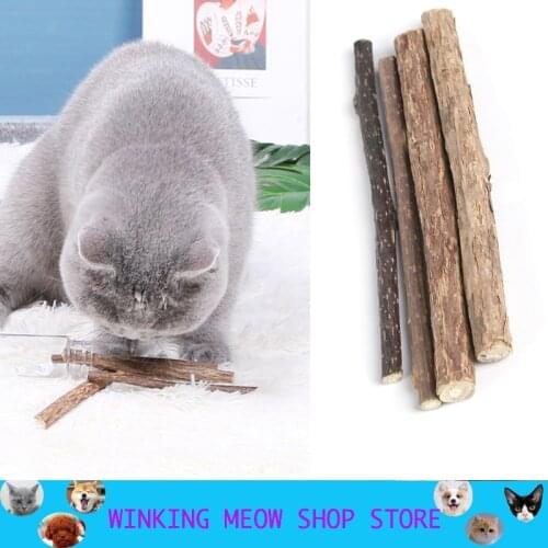 4Pcs Pet Cat Stick Gnaw Treat Toy Cleaning Teeth Interactive Chew Kittens Non-Toxic Train Accessories Molar Little Pet Supplies