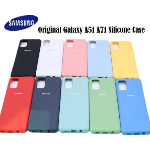 A51 A71 Case Originele Samsung Galaxy A51 A71 Silky Silicone Cover Hoge Kwaliteit Soft-Touch Back Beschermende Galaxy A51 a71