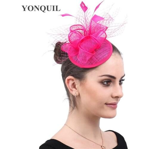 Elegant Wedding Party Hat Bride For Women Beautiful Fascinator Mesh Hat Ribbons Feathers Special Party Hat With Hair Clip Veils
